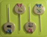 4160 Baby Bib Chocolate or Hard Candy Lollipop Mold